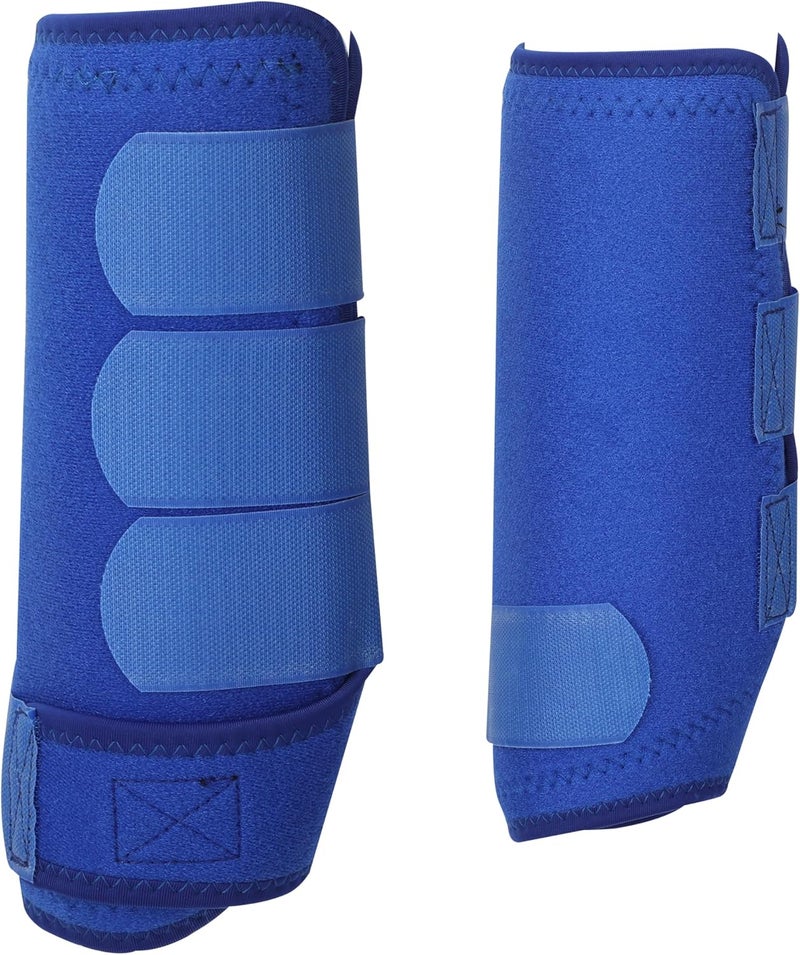 AccompMe Store Medicine Horse Boots Splint Boots for Horses Protective Lower Limb Brushing Boots Front Hind Leg Protection Gear Set of 4 (Blue, Medium) - Image 3